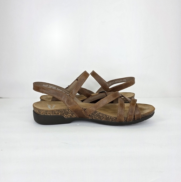 Dansko Women's Roslyn Tan Brown Waxy Burnished Sandal Buckle EU 37 US Size 6.5-7 - Picture 4 of 14